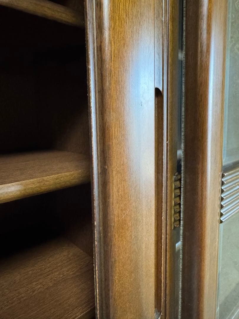 昭和レトロ 食器棚 本棚　上下分割可 木製キッチンボード 幅105cm