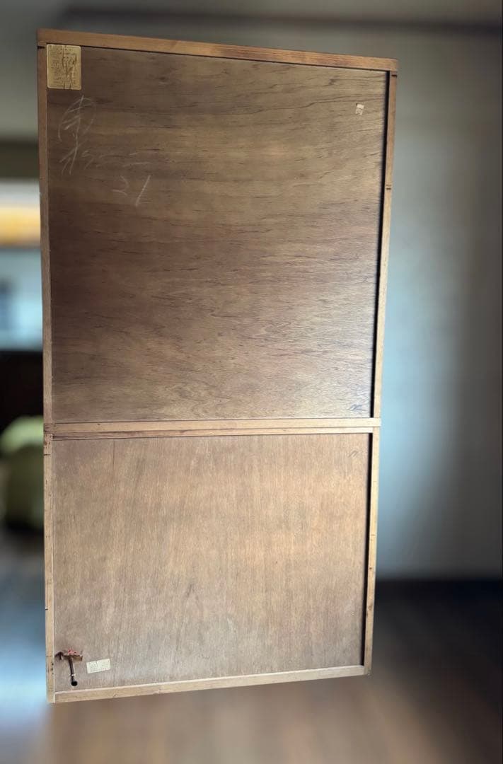 昭和レトロ 食器棚 本棚　上下分割可 木製キッチンボード 幅105cm