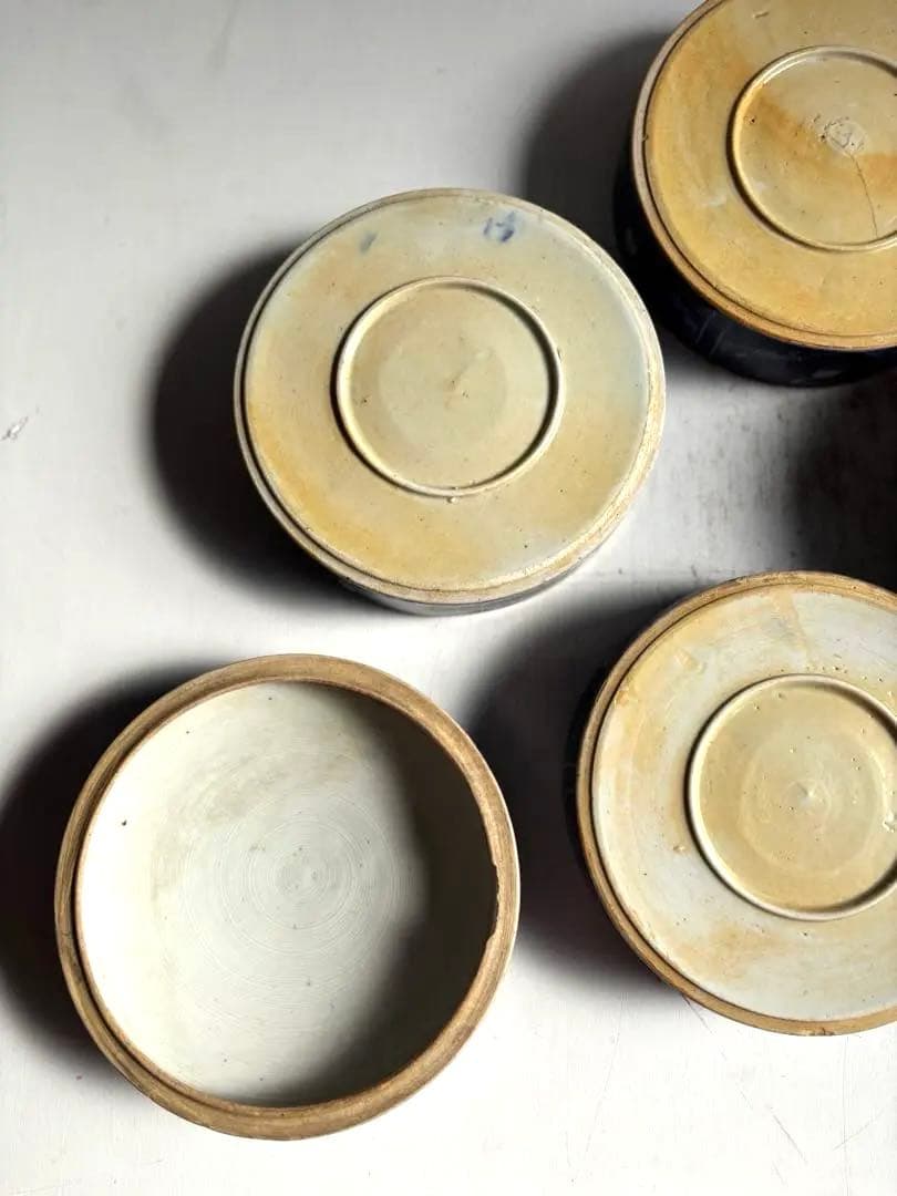 948 骨董 アンティーク 古伊万里 染付四段重 陶箱 重箱 菓子器 明治