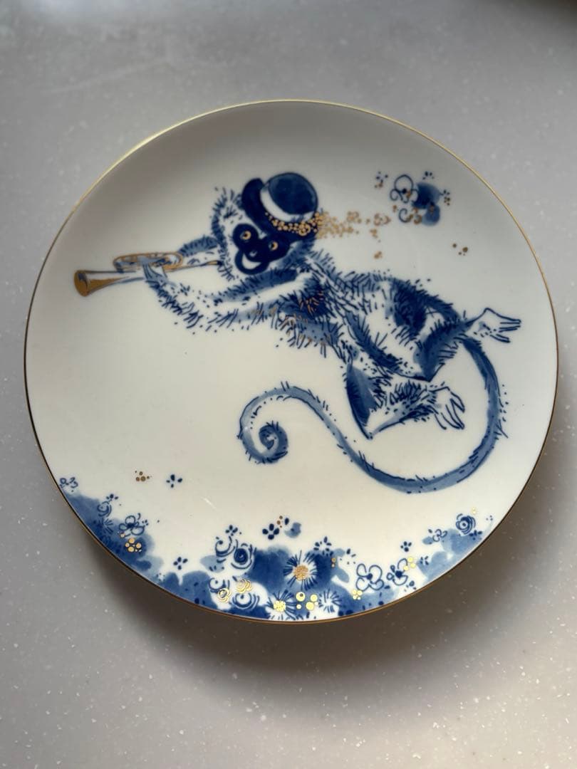 マイセンイヤープレート　2004 トランペットを吹く陽気なさる