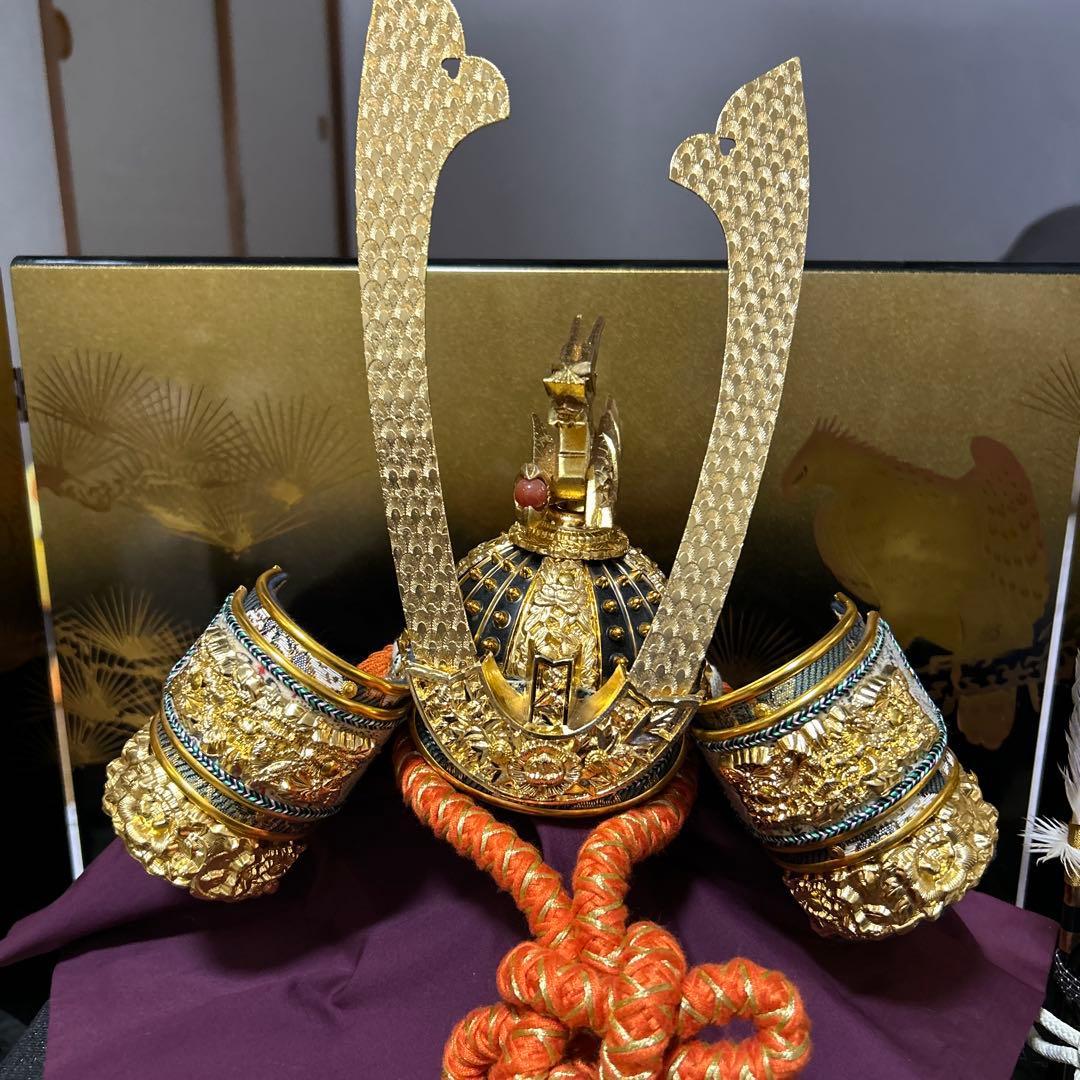 五月人形 秀月作 金色兜