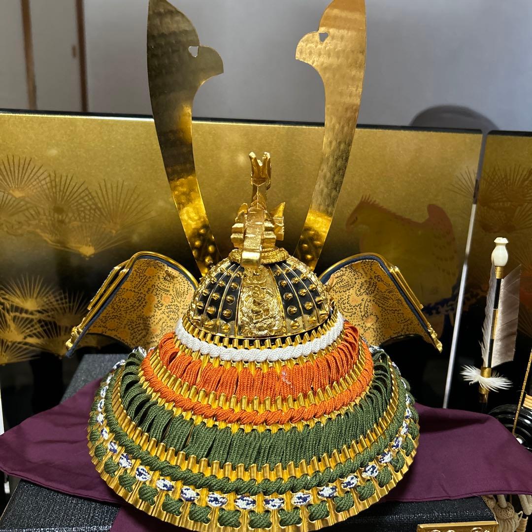 五月人形 秀月作 金色兜
