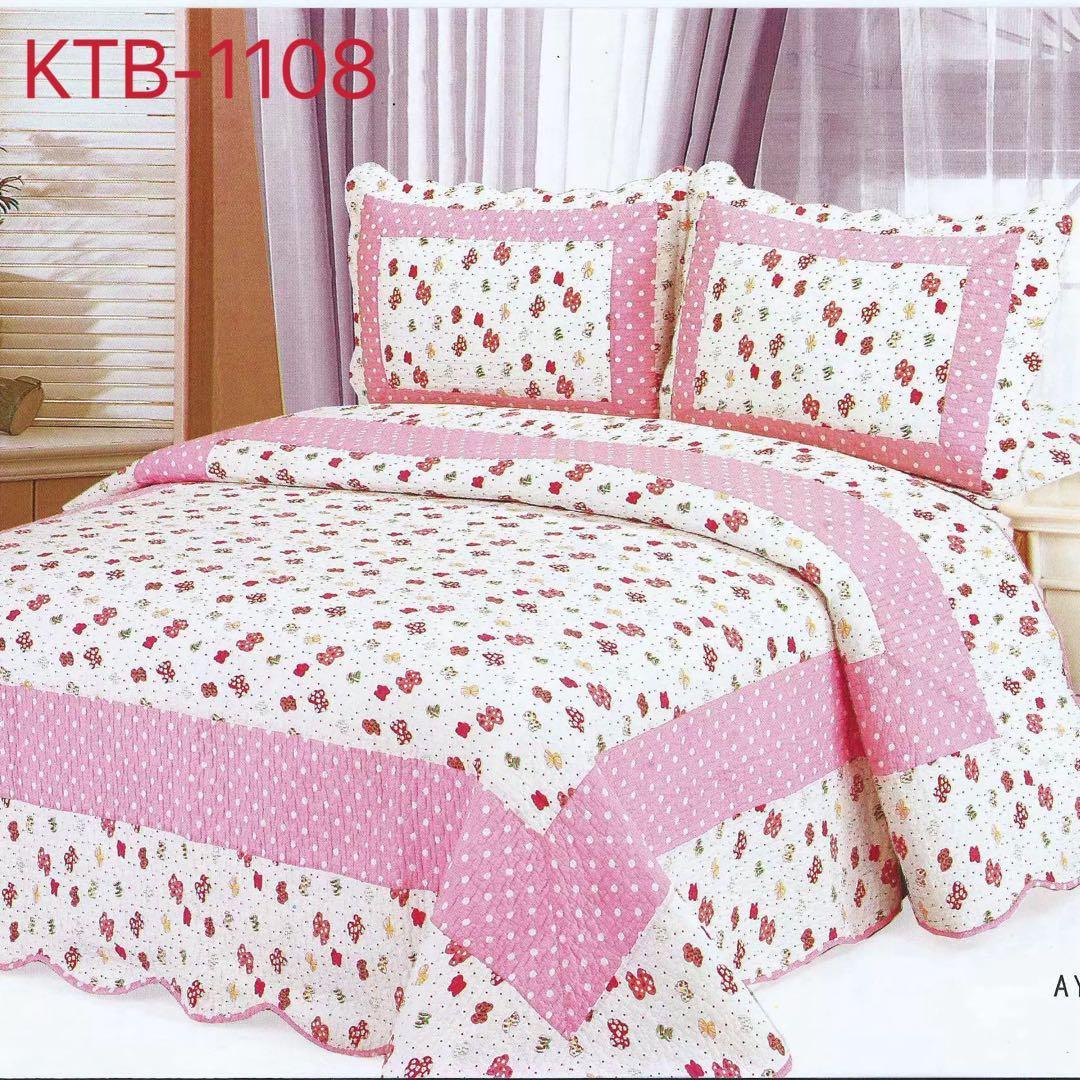 キルトベッドカバー3点セット綿マルチカバー キルティング 1139