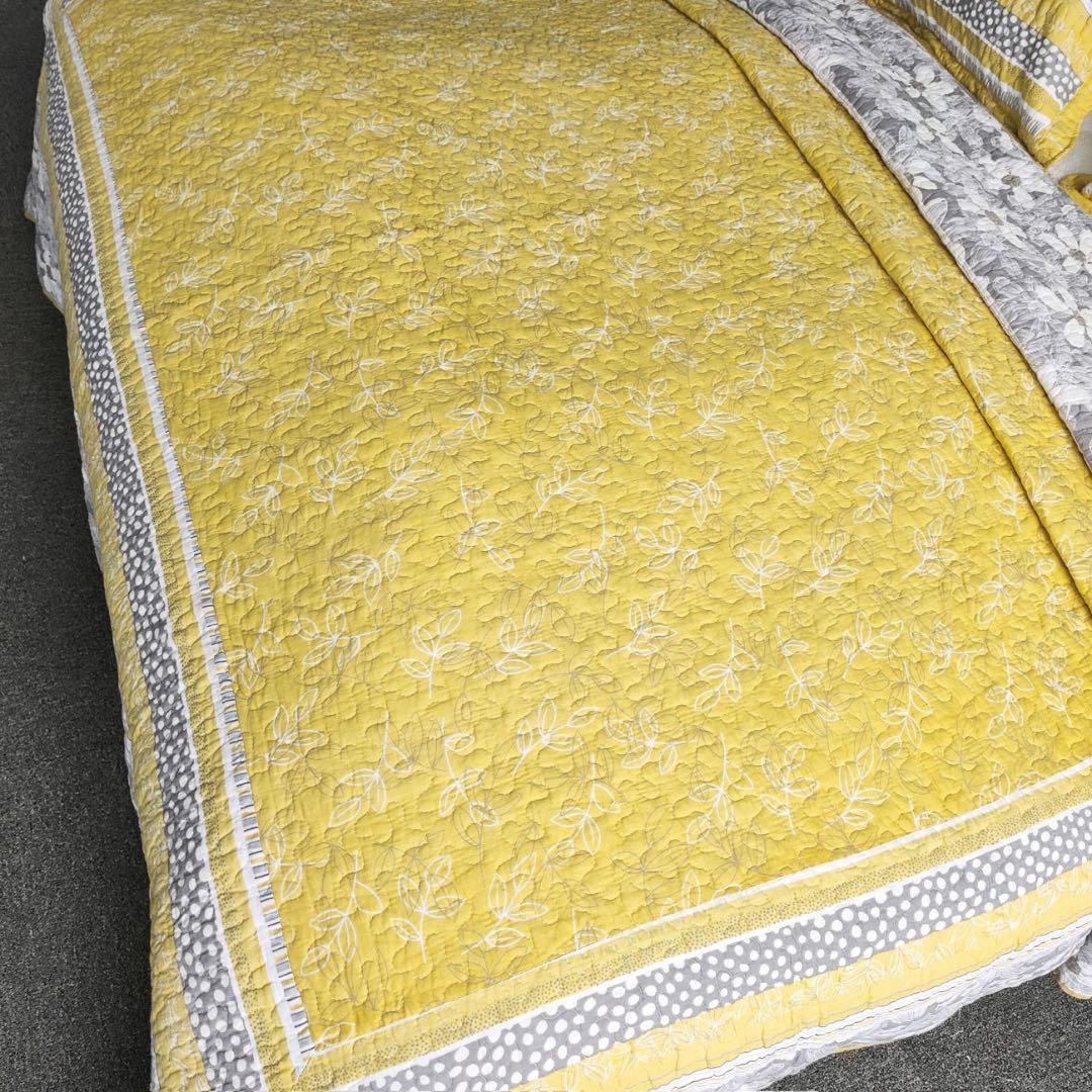 キルトベッドカバー3点セット綿マルチカバー キルティング 1139