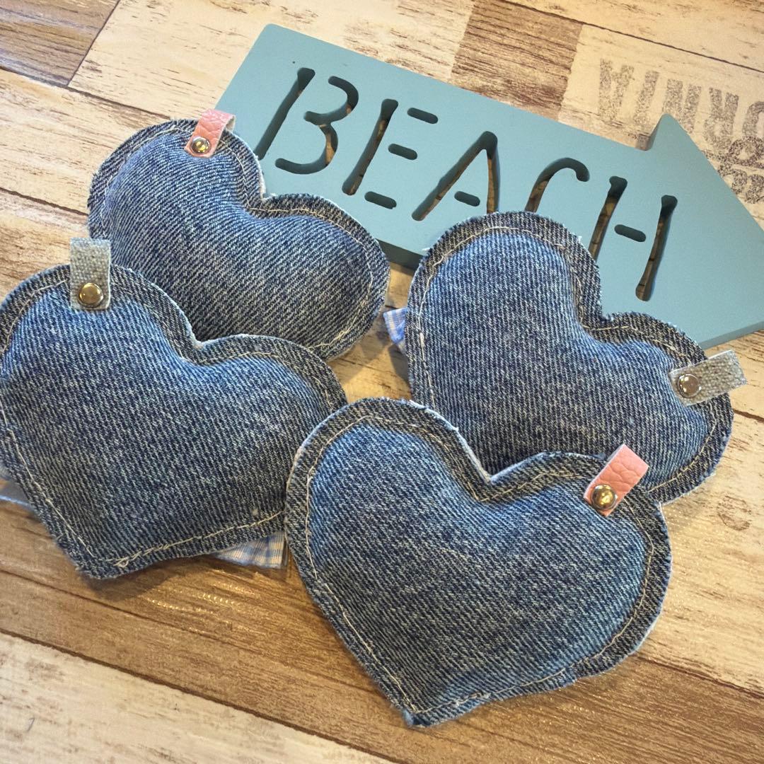 いちごパフェ☆様712☆ぷっくりハートキーホルダー4個セット　薔薇