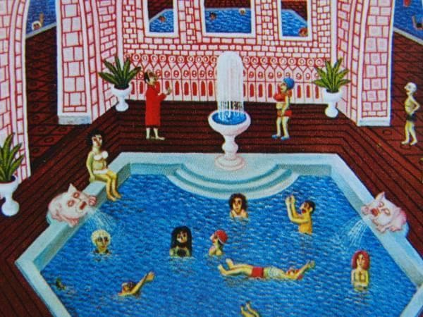 ゴロンボス、トルコ風呂、希少画集画、新品額装付