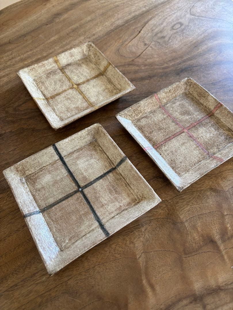 福島万希子　角皿　12cm 3枚セット