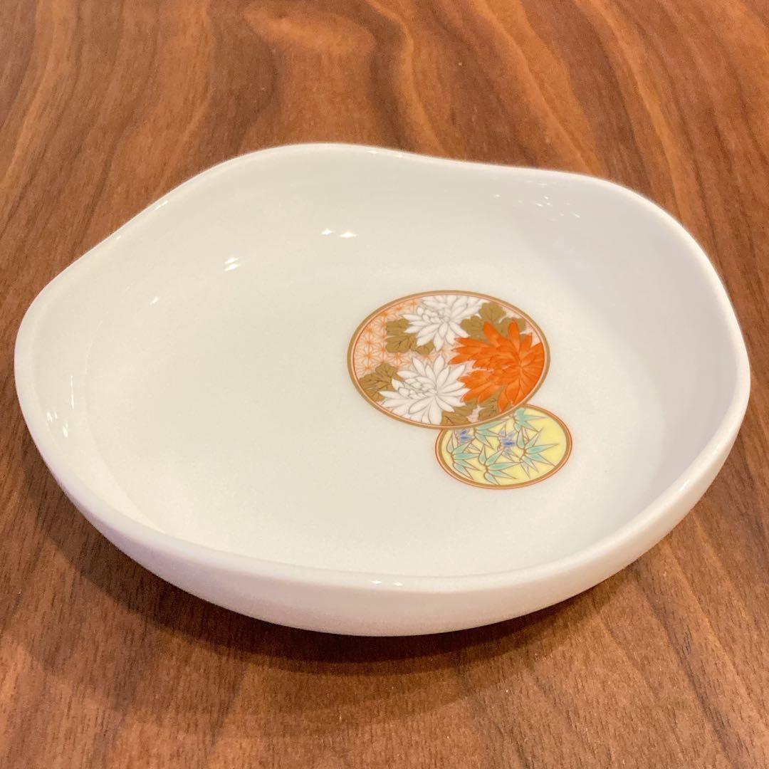 【新品未使用】　深川製磁　寿赤絵　取皿揃　絵がわり　5枚　銘々皿