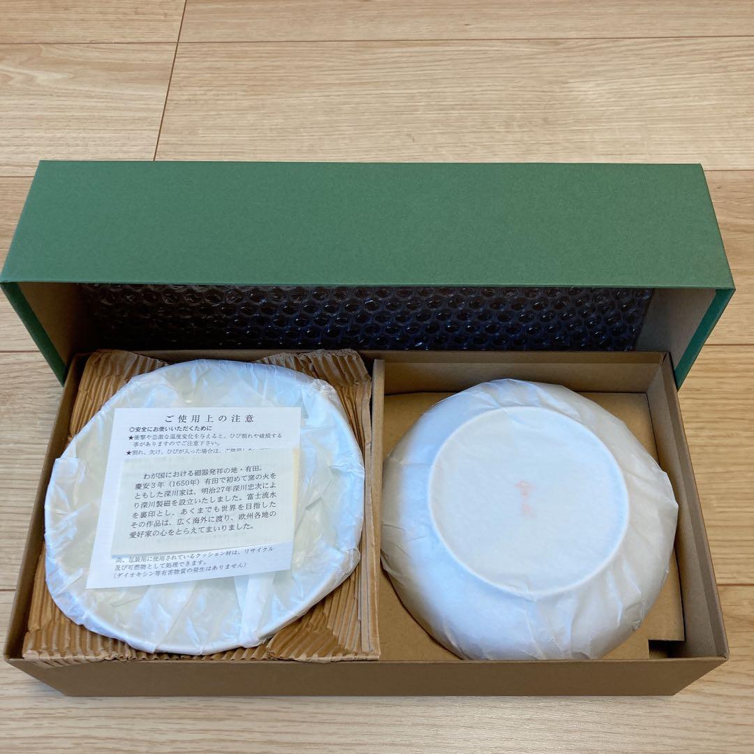 【新品未使用】　深川製磁　寿赤絵　取皿揃　絵がわり　5枚　銘々皿