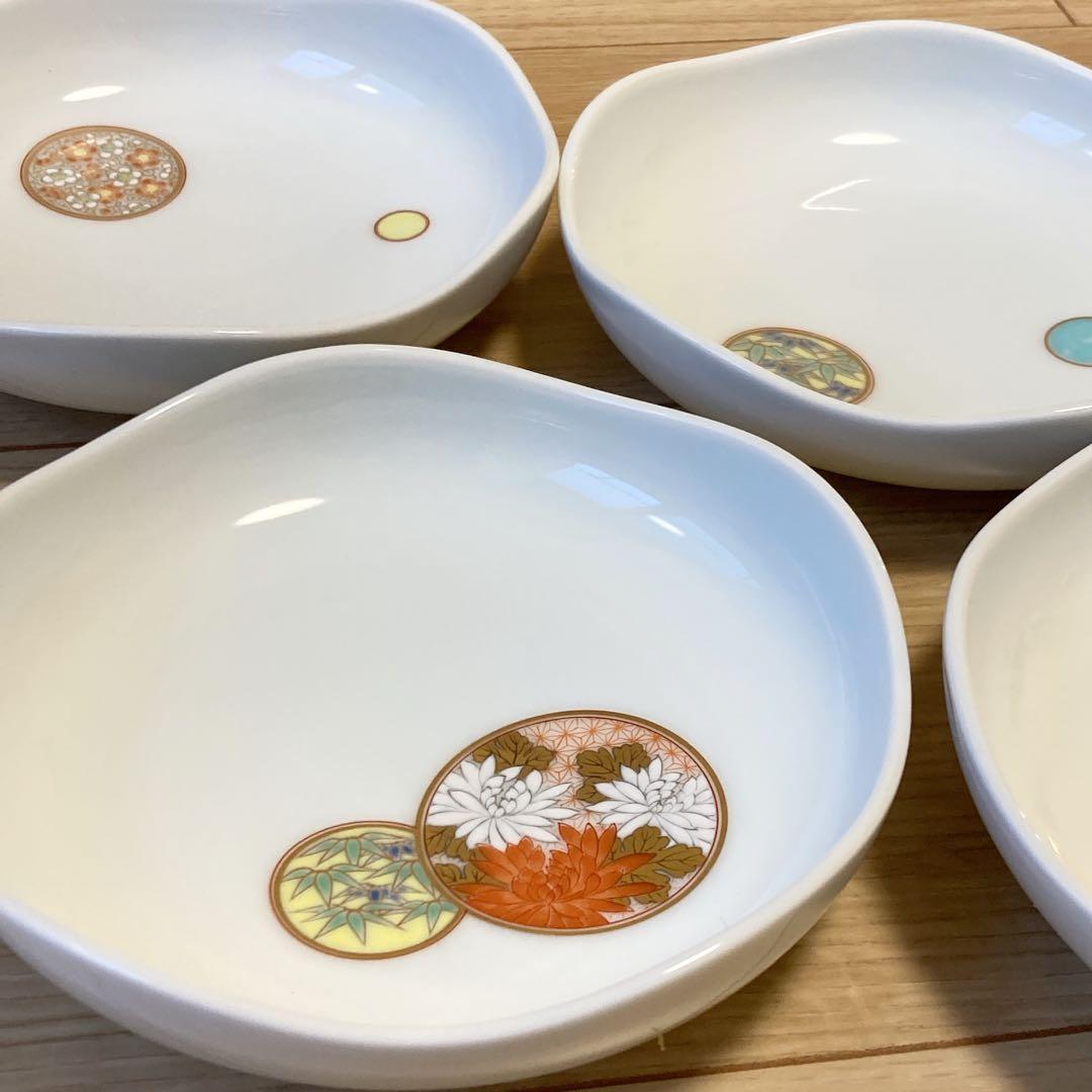 【新品未使用】　深川製磁　寿赤絵　取皿揃　絵がわり　5枚　銘々皿