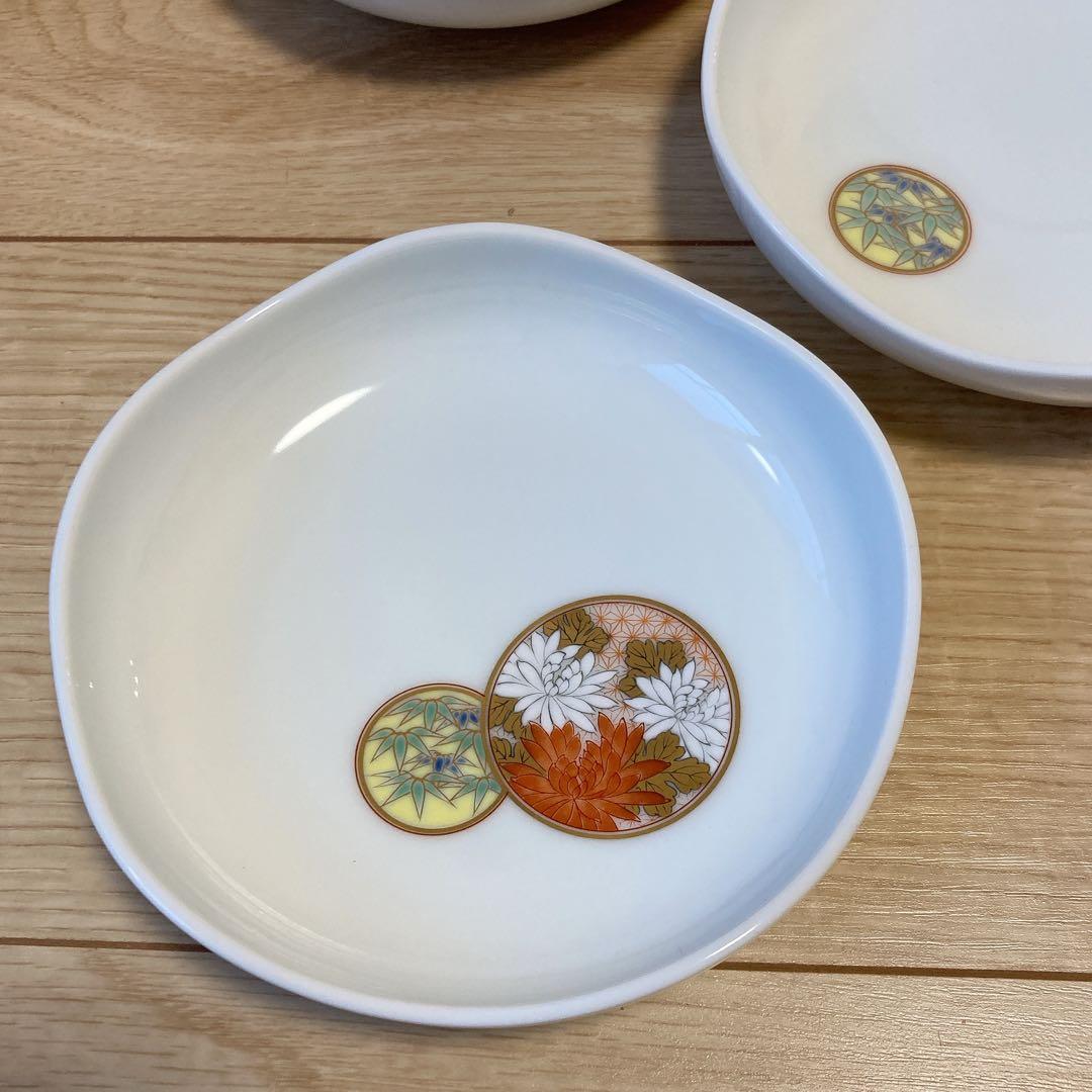 【新品未使用】　深川製磁　寿赤絵　取皿揃　絵がわり　5枚　銘々皿