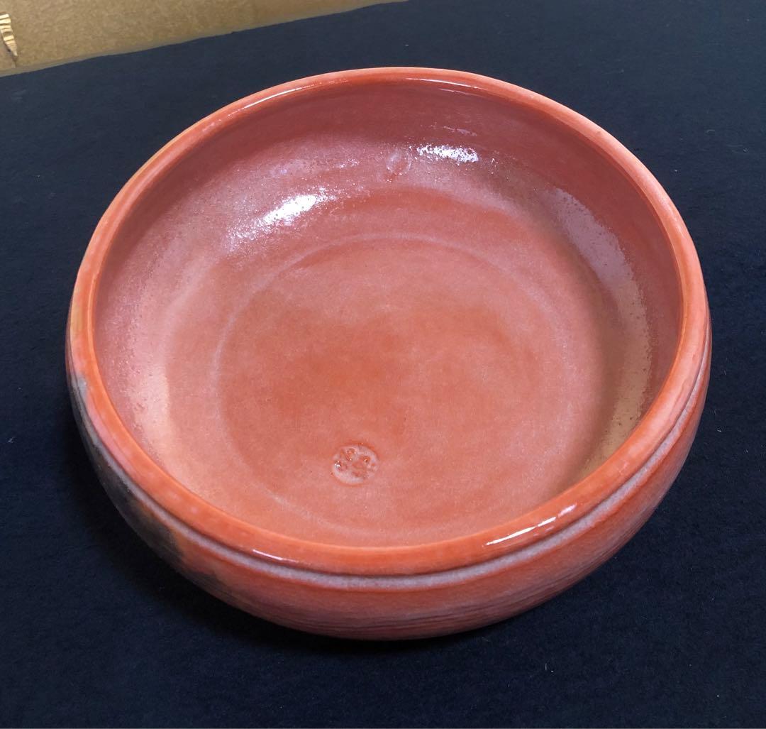 《R》茶道具 赤楽 風炉用 灰器 佐々木昭楽 共箱 元箱　260218け4