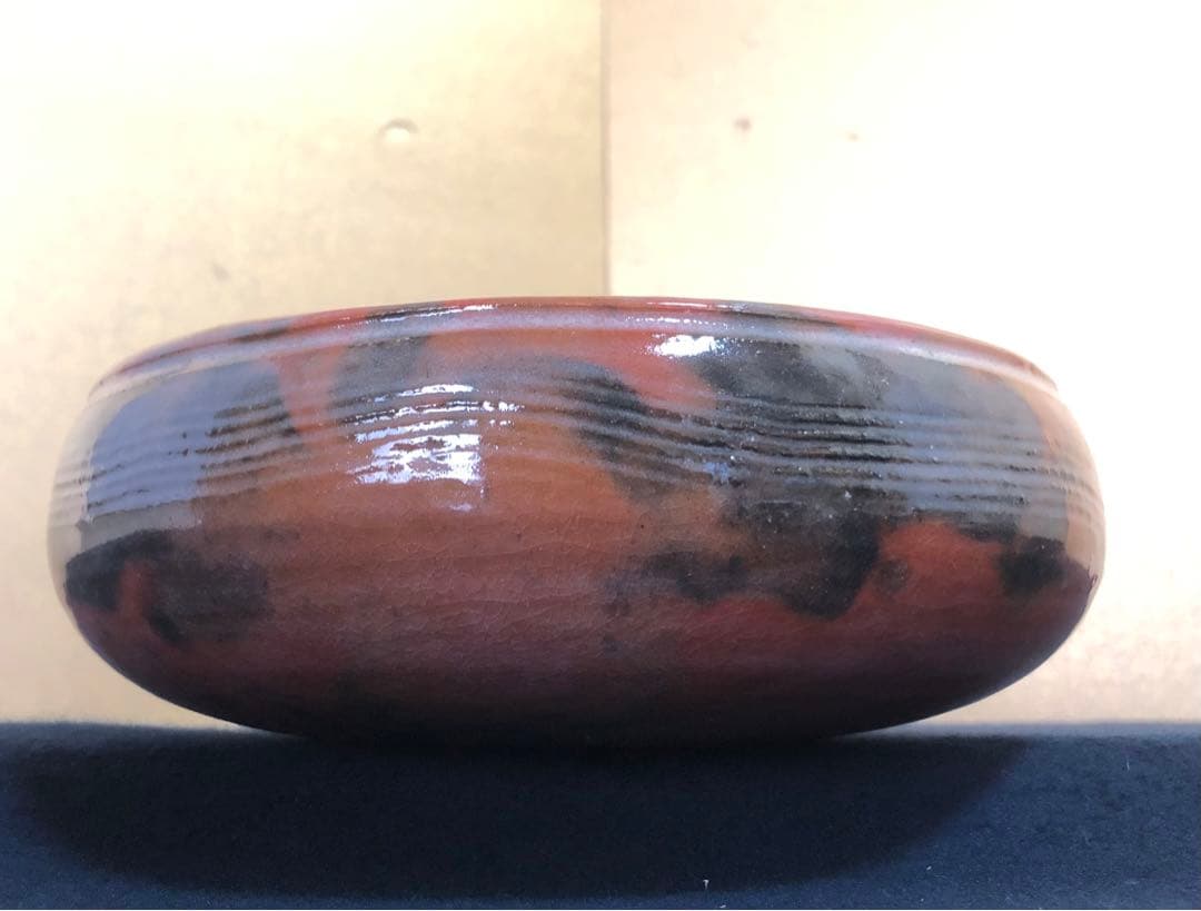 《R》茶道具 赤楽 風炉用 灰器 佐々木昭楽 共箱 元箱　260218け4