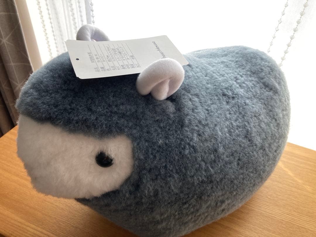 お値下げ‼︎しました【美品】日本ムートン羊型抱き枕　ネイビー