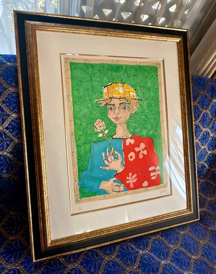 真作　アイズピリ[少年]リトグラフサイン有りエディション有り　作品良好