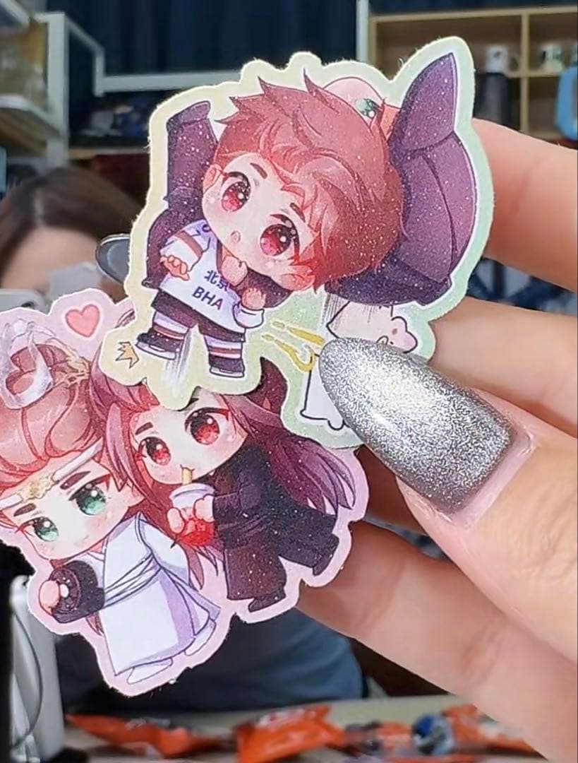 王一博 肖戦 軽防水 キラキラサンドステッカー 50枚 7セット❣️確認用❣️