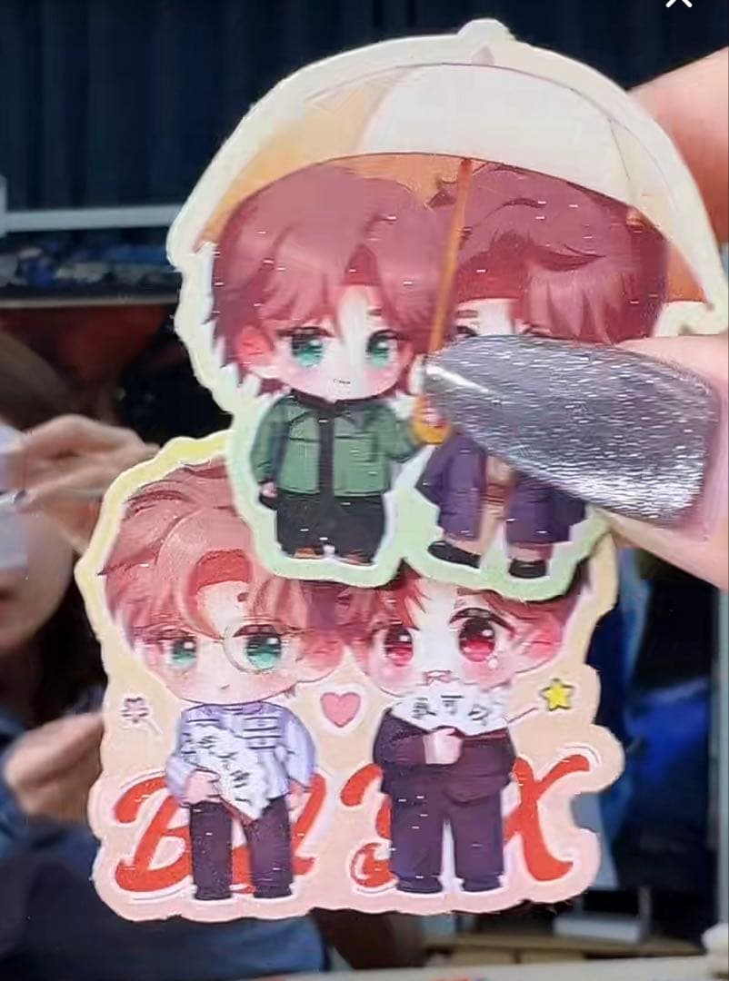 王一博 肖戦 軽防水 キラキラサンドステッカー 50枚 7セット❣️確認用❣️