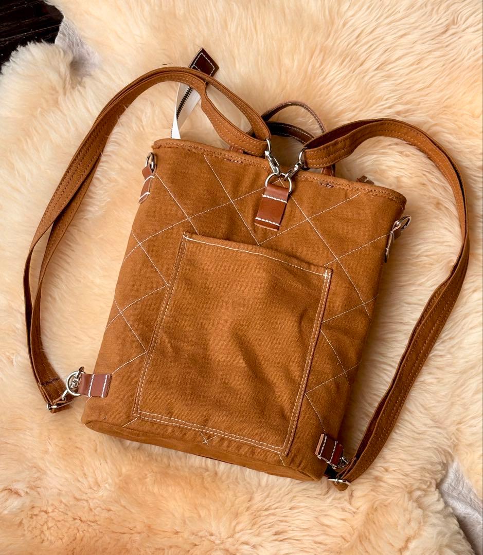 (手づくり)\"雨上がりの夕空に\"4wayリュックショルダーバッグパリエッフェル塔