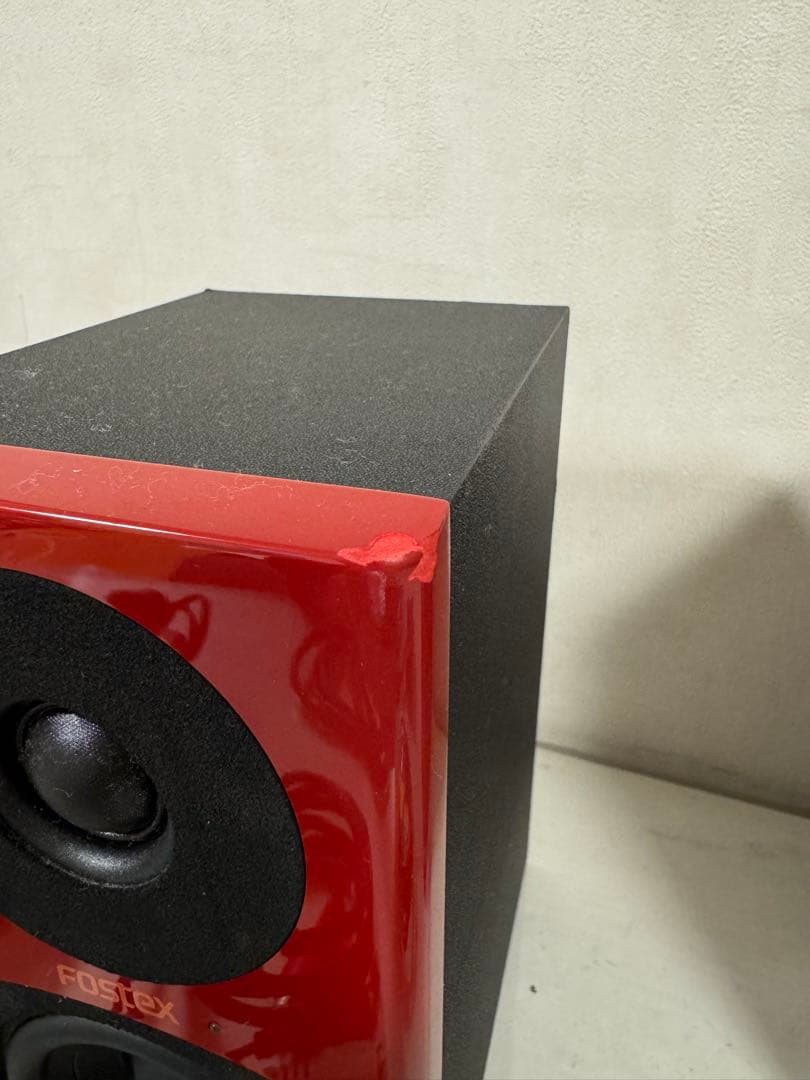 FOSTEX アクティブスピーカー PA-3 赤 ボリュームコントローラー付