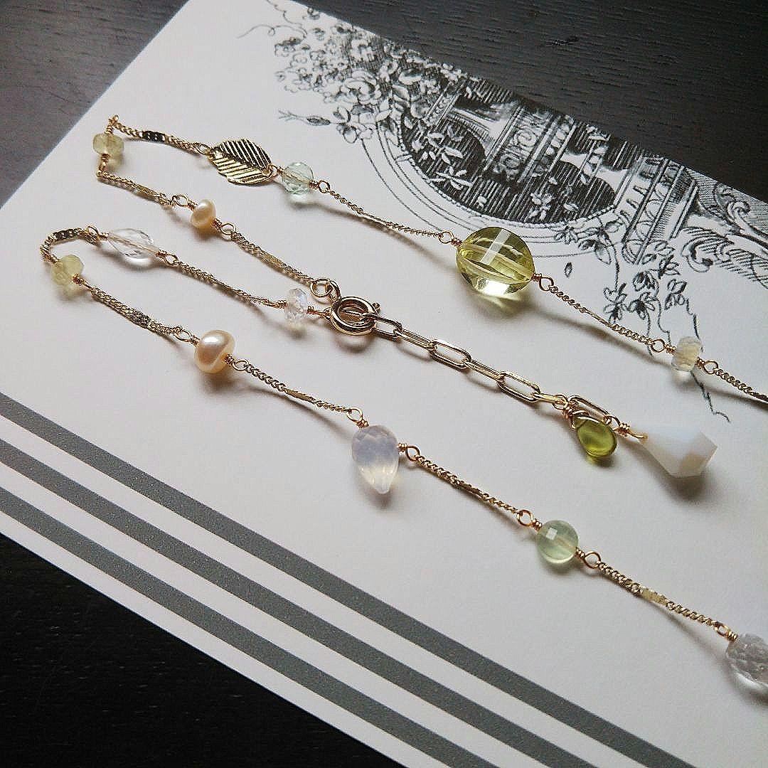 高品質 botanique 天然石 ネックレス 約47cm