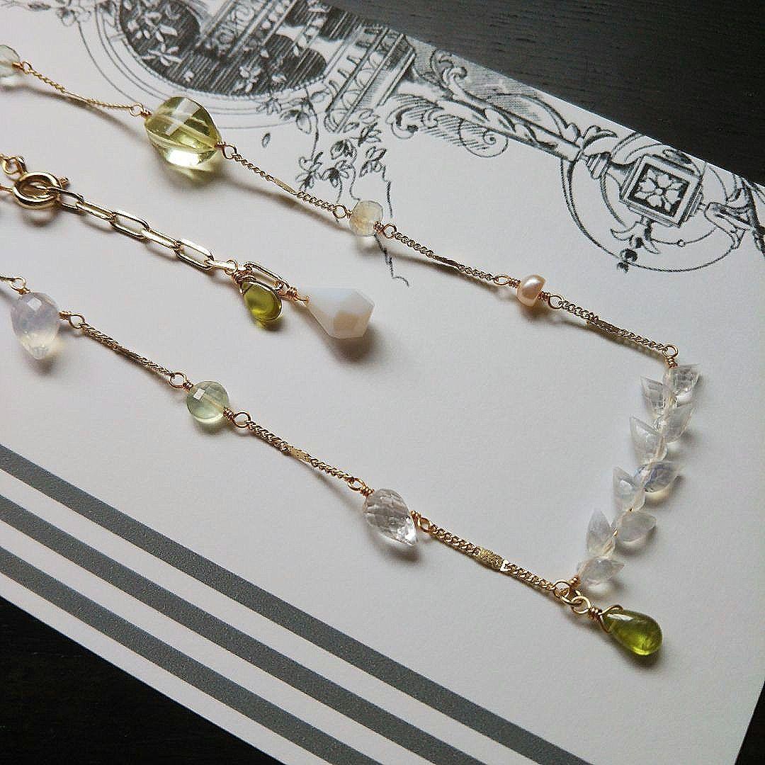 高品質 botanique 天然石 ネックレス 約47cm