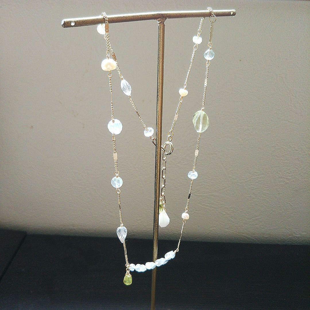 高品質 botanique 天然石 ネックレス 約47cm