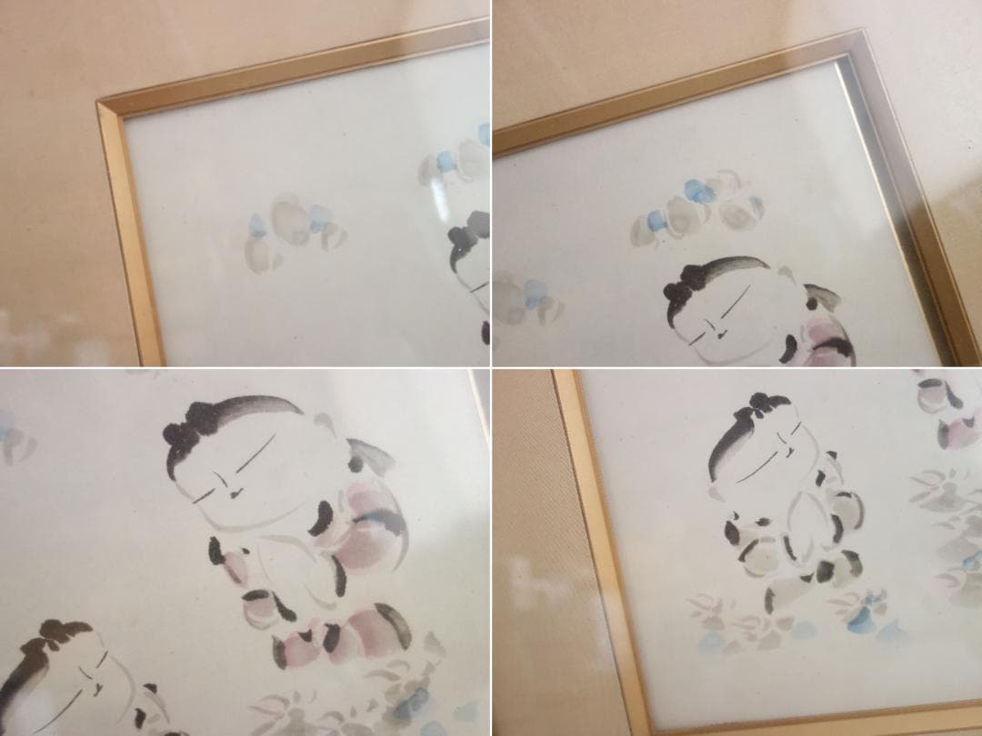 【中古】M▽佐久間顕一 合掌童子図 色紙 (37865)