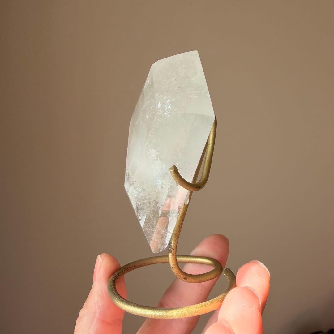 【最高級の品質】レムリアンシード ダイヤカット（ひし形）真鍮台座セット