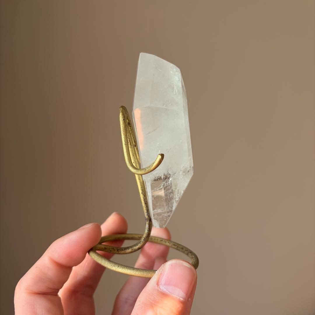 【最高級の品質】レムリアンシード ダイヤカット（ひし形）真鍮台座セット