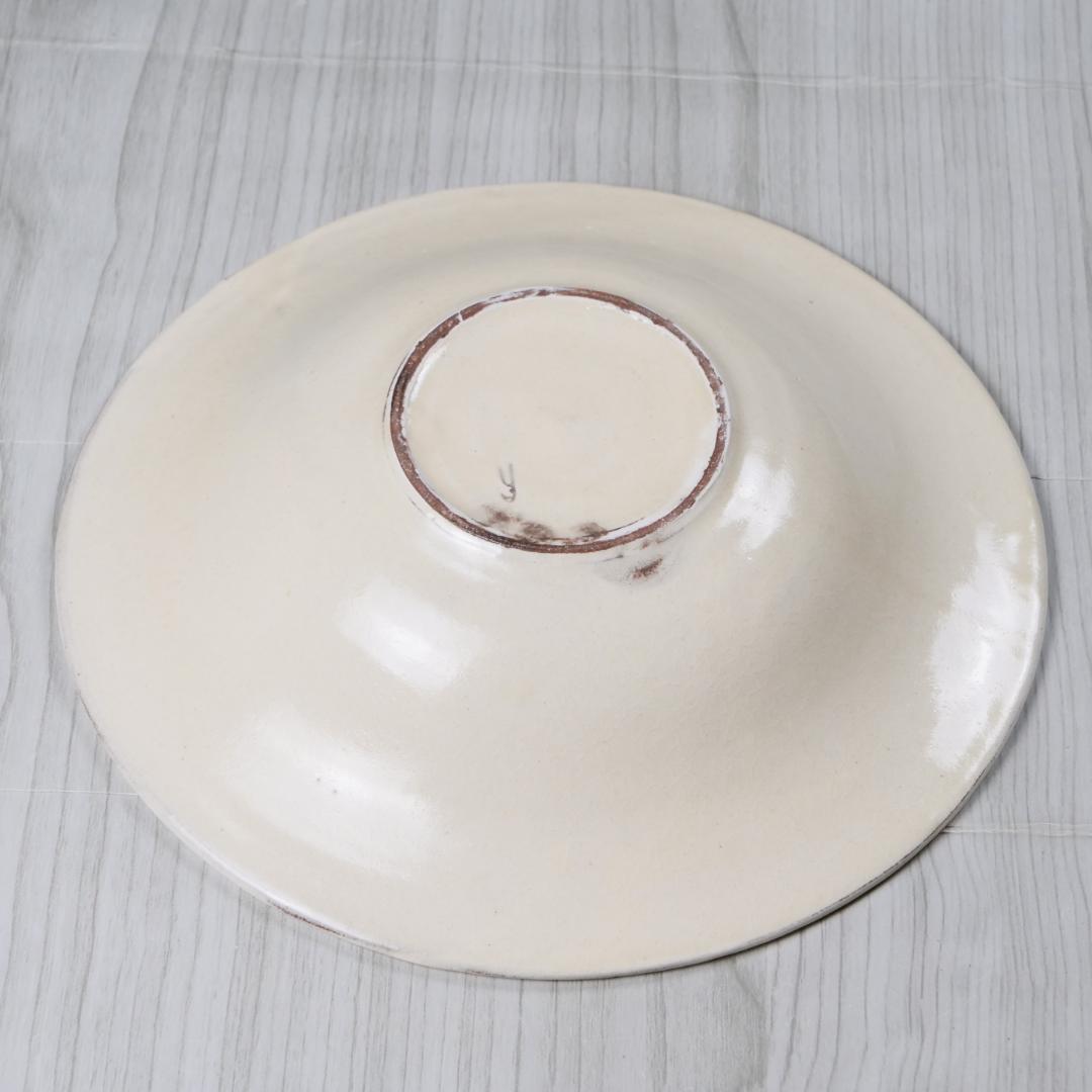 後藤義国 粉引しのぎリムボウル L ① 23.5cm 作家もの 器