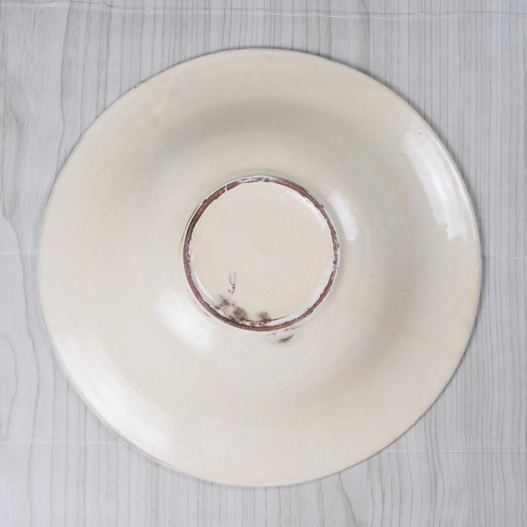 後藤義国 粉引しのぎリムボウル L ① 23.5cm 作家もの 器
