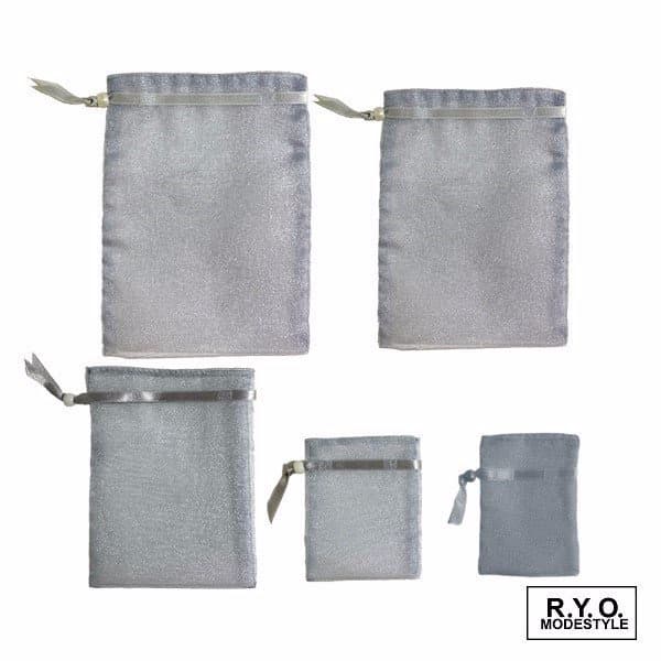 オーガンジーポーチ　巾着　Sサイズ 50枚 OEM可能　W80xH100mm