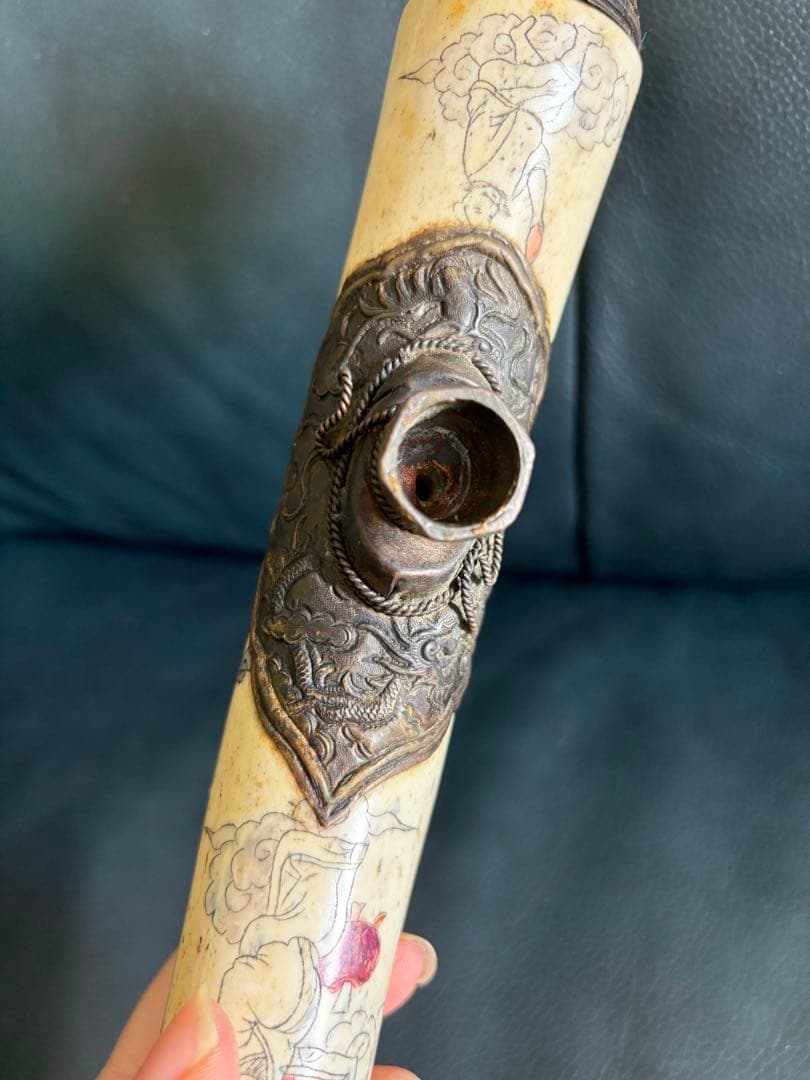 アンティーク 阿片 煙管 アヘンパイプ 煙管筒 中国骨董 中国古玩 古美術