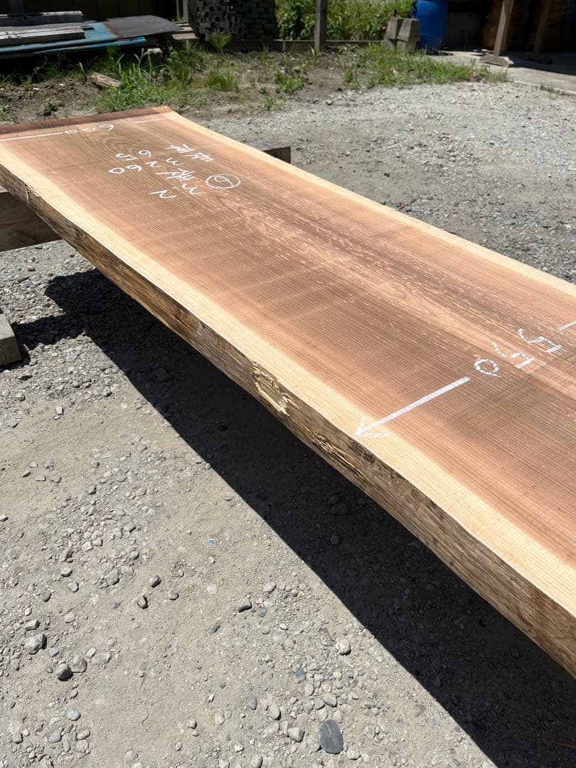 ⑥杉　無垢 一枚板 3.2m 乾燥材 カウンター テーブル　レジン　看板　ベンチ