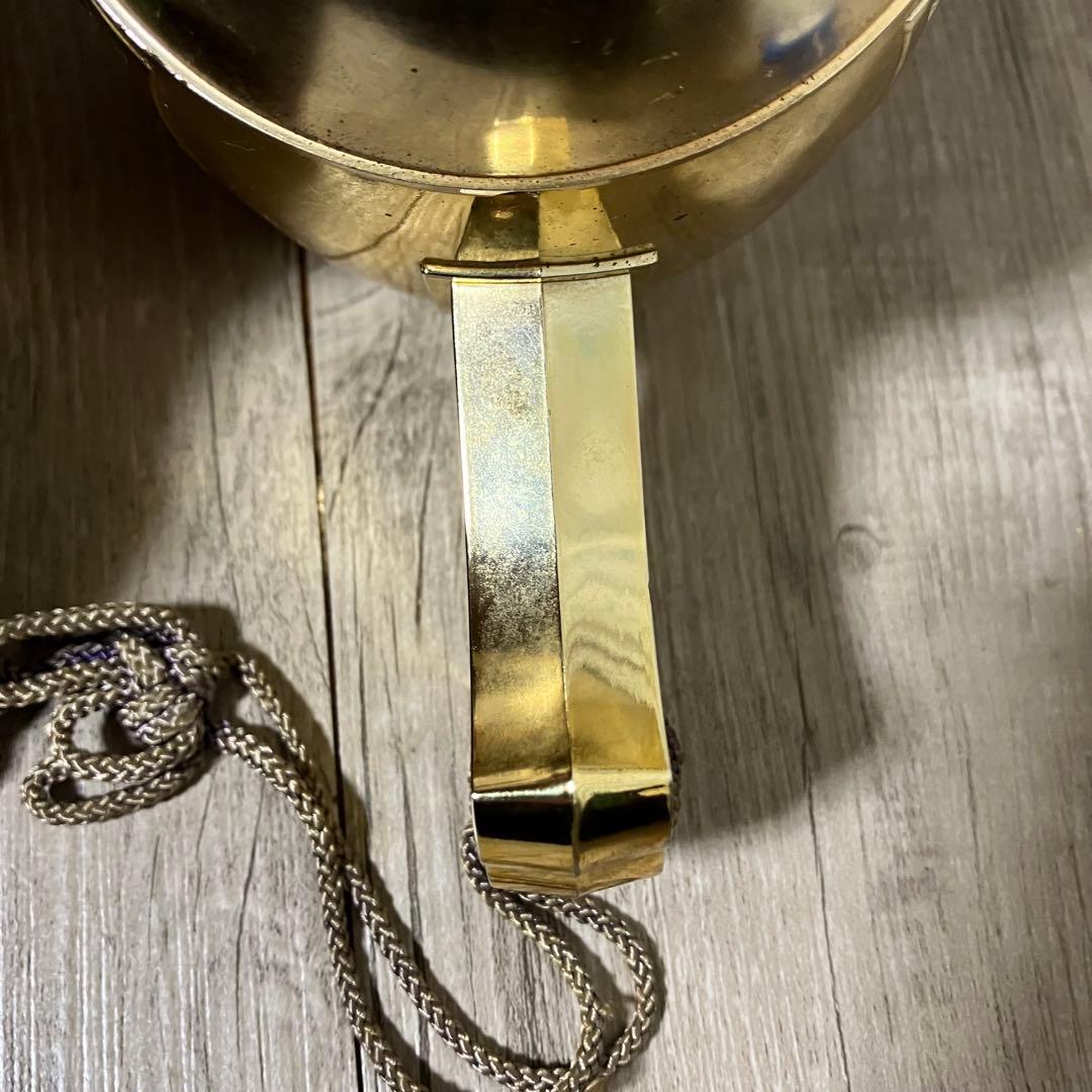 3F 【縁起物】打ち出の小槌 置物 金色 七福神（大黒天・恵比寿）彫刻タッセル付