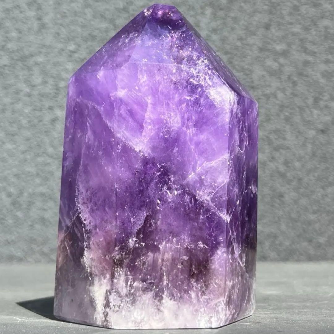 ✳️超特価‼️逸品✨極上美麗濃紫✨レインボー ファントム アメジスト 六角柱 天然石