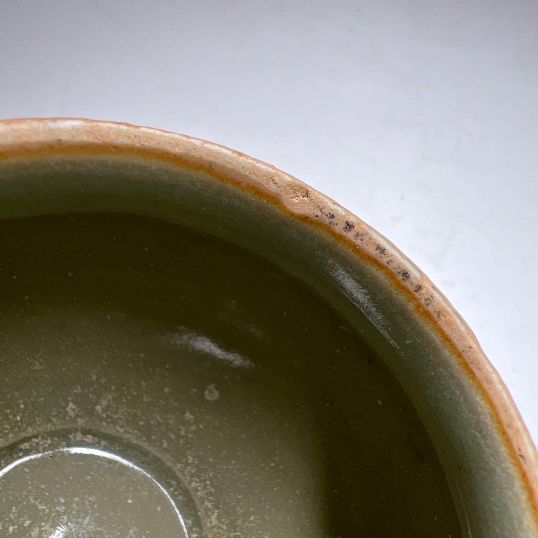 中国明時代　七官青磁茶壷　木箱付　幅約7.7㎝　東Y8-0331☆2Fトトオト