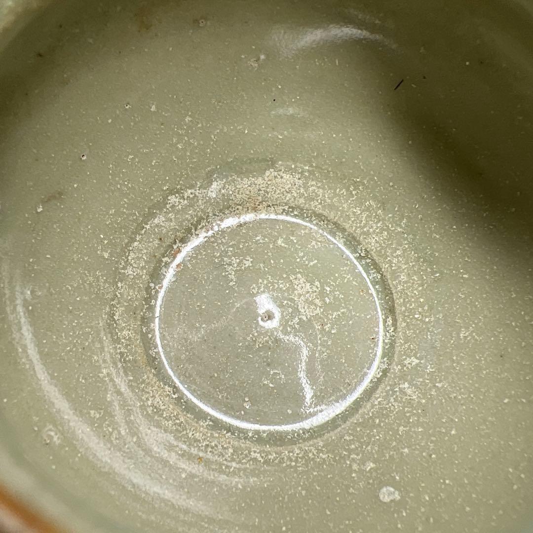 中国明時代　七官青磁茶壷　木箱付　幅約7.7㎝　東Y8-0331☆2Fトトオト