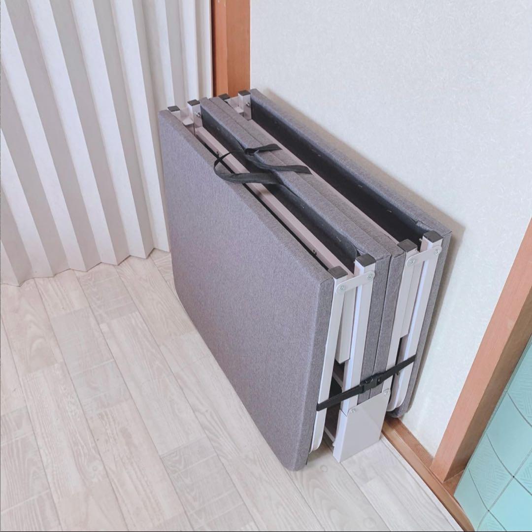 ⚠️早い者勝ち⚠️ 【新品】グレー 折りたたみベッド シングルサイズ