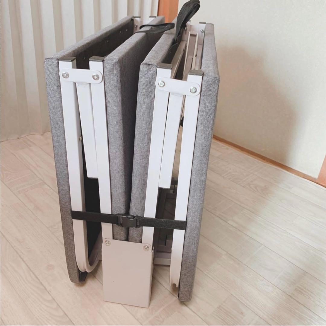 ⚠️早い者勝ち⚠️ 【新品】グレー 折りたたみベッド シングルサイズ