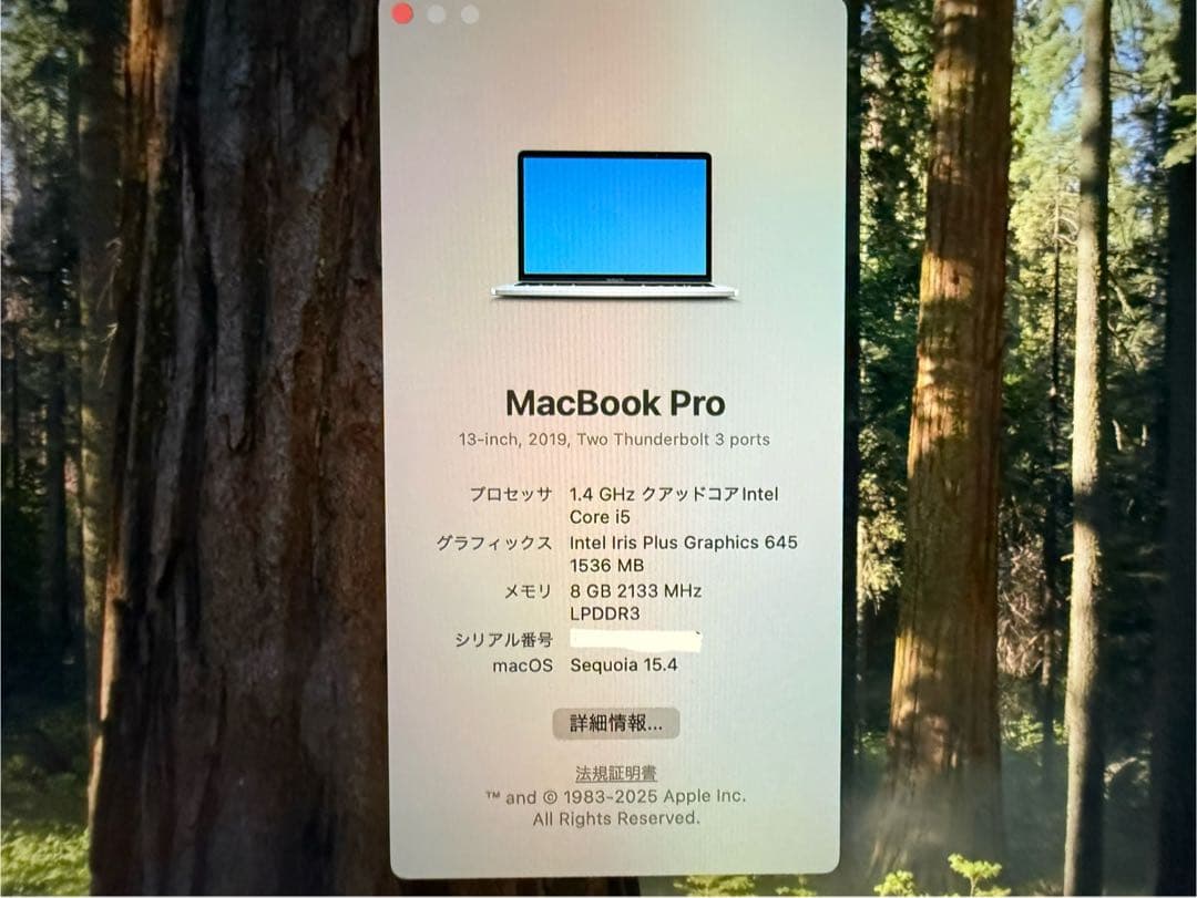 ほぼ未使用 MacBook pro 13inch 8GB 256GB