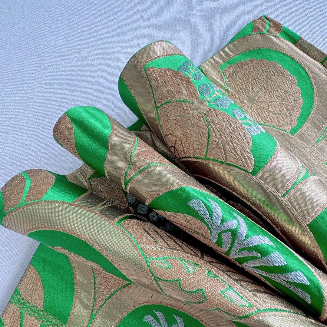 七五三　7歳女児　セット　きもの　赤　扇藤　帯　緑地　簡単半襟　7283