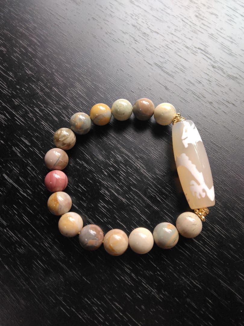 五爪龍神天珠Ⅱ皇帝龍神天珠⭐天珠ブレスレットⅡ❇アラシャンアゲ－ト