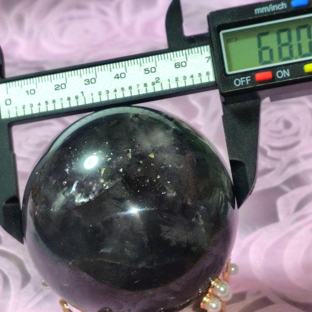 天然石✨ナイジェリア フローライト✨パイライト共生 キラキラ68mm