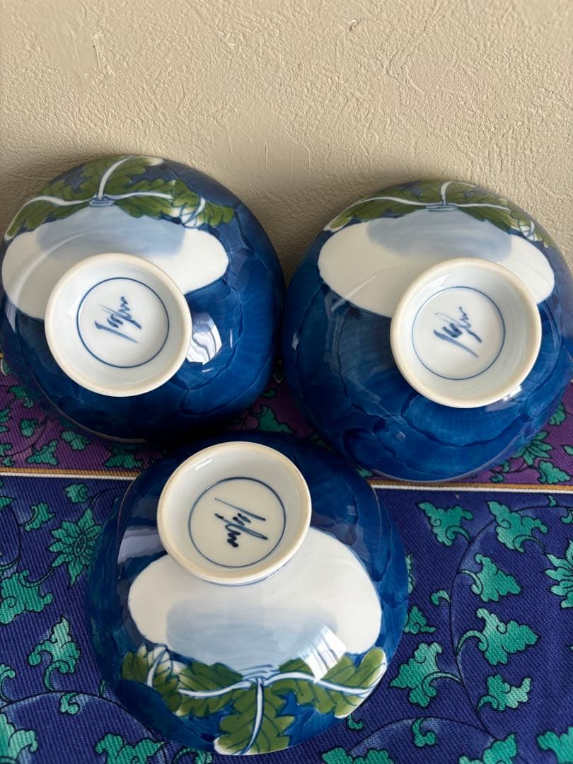 【伊万里焼】蕪絵お茶碗　3客セット 文三窯