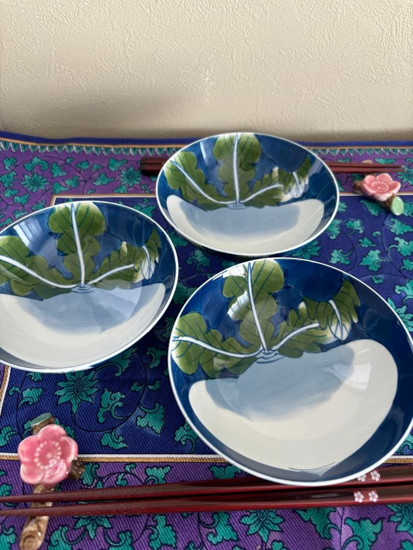 【伊万里焼】蕪絵お茶碗　3客セット 文三窯