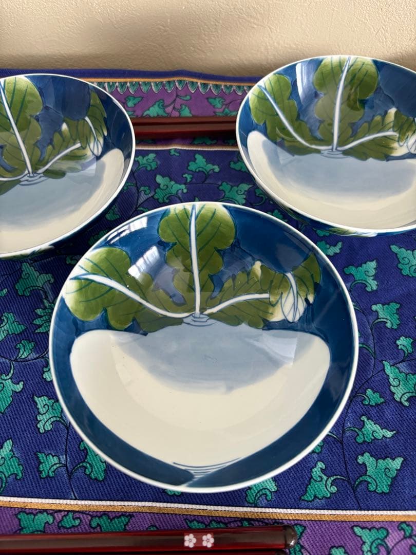 【伊万里焼】蕪絵お茶碗　3客セット 文三窯