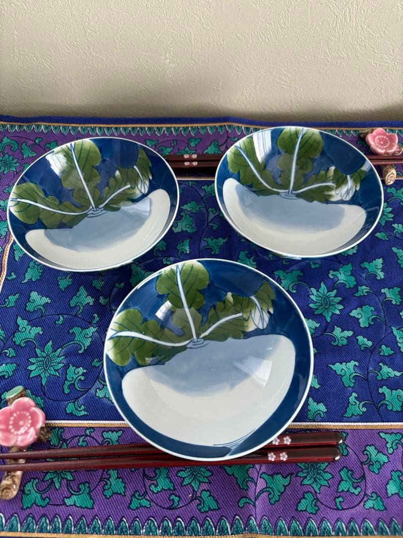 【伊万里焼】蕪絵お茶碗　3客セット 文三窯