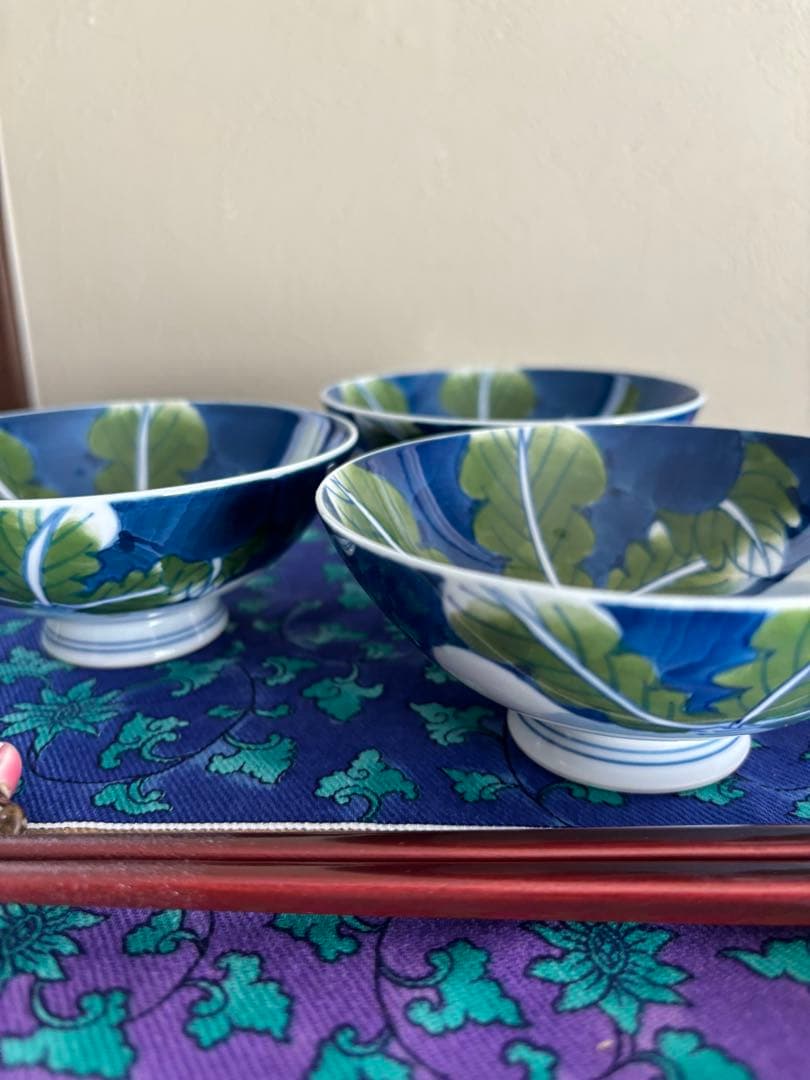 【伊万里焼】蕪絵お茶碗　3客セット 文三窯