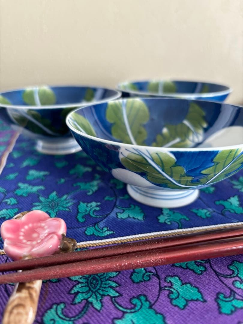 【伊万里焼】蕪絵お茶碗　3客セット 文三窯